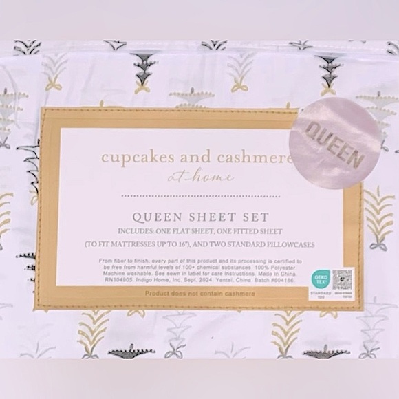 Cupcakes and Cashmere Elegant Bow Trees Sheet Set - Queen - Picture 4 of 5